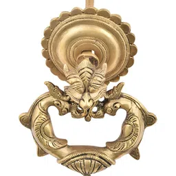 Indianshelf Gold toned Dragon Head Brass Door Knocker-image-25