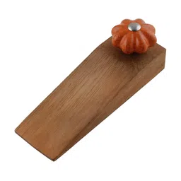 Indianshelf Orange Coloured & Beige Crackle Melon Door Stopper-image-97
