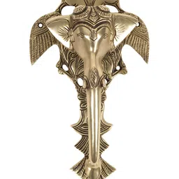 Indianshelf Beige Elephant Head With Peacocks Door Knocker-image-114