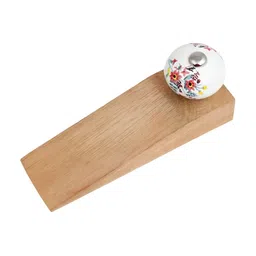 Indianshelf Beige & White Floral Printed Door Stopper-image-66