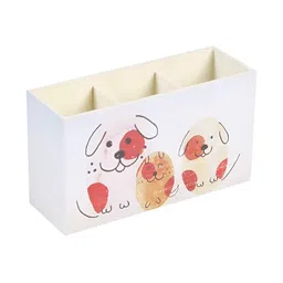 A Tiny White & Red Printed Wooden Utility Holder-23