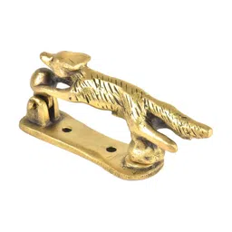 Indianshelf Beige Running Fox Animal Brass Door Knocker-image-58