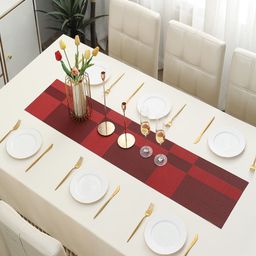 HOKIPO Red Geometric Table Runners-51