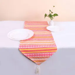 STITCHNEST Peach-Colored & Pink Striped Acrylic Table Runner-52