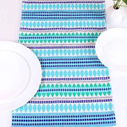 STITCHNEST Blue & White Striped Table Runners-18
