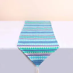 STITCHNEST Blue & White Striped Acrylic Table Runner-47