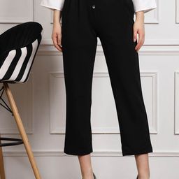 plusS WORX Black Women Mid Rise Pleated Trousers-picture-15