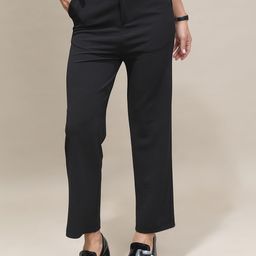 Tokyo Talkies Women Plain Flat-Front Mid-Rise Trousers-image-66