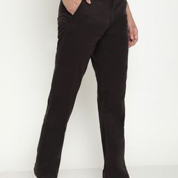 Octave Men Mid-Rise Plain Casual Trousers-image-4