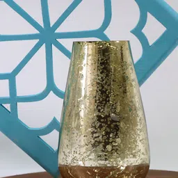 HOSLEY Gold Tone &Brown Textured Tealight Candle Holder-52