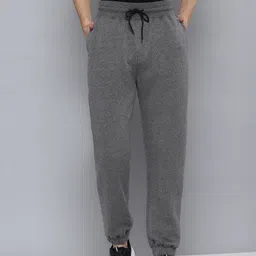 Fitkin Men Charcoal Solid Warm Winter Fleece Joggers-image-66
