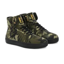 SHENCES Men Mid Top Camouflage Printed Lightweight Canvas Comfort Insole Basics Sneakers-16