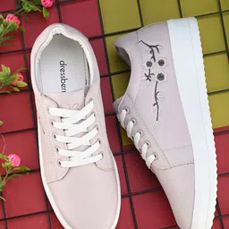 DressBerry Women Pink Printed Round Toe Lightweight Sneakers-image-40