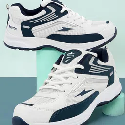 Bruton Men Colourblocked Round Toe Mesh Sneakers-image-9