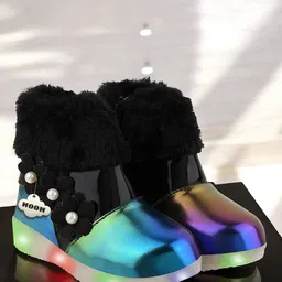 HOOH Now Comfort in Fashion Kids Colourblocked Lightweight LED Sneakers-image-15