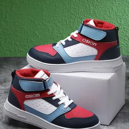 ASIAN Boys Colourblocked Lightweight Comfort Insole Mid-Top Sneakers-92