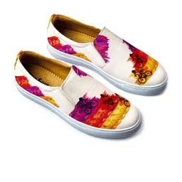 KobSook Men Printed Canvas Slip-On Sneakers-12