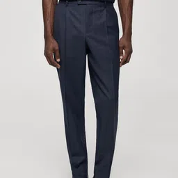 MANGO MAN Slim Fit Pleated Trousers-image-78