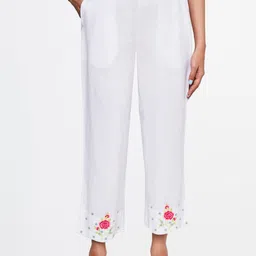 Global Desi Women Mid Rise Plain Straight Fit Trousers-image-98