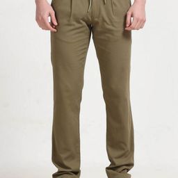 NEVER NEUD Men Relaxed Straight Fit Pleated Trousers-image-58