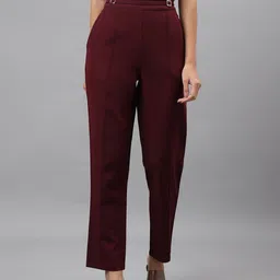 Latin Quarters Women Relaxed Slim Fit Easy Wash Pleated Trousers-picture-49