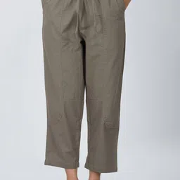 SPARSA Women Relaxed Loose Fit Easy Wash Pleated Trousers-image-1