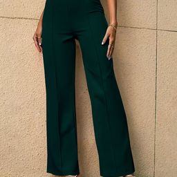 Dream Beauty Fashion Women Easy Wash Mid-Rise Pleated Parallel Trouser-picture-0