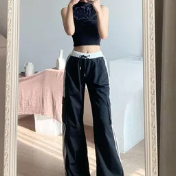 Stylecast X KPOP Women Striped Original Flared Fit Mid-Rise Casual Trouser-image-23