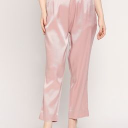 Cloth Haus India Women Relaxed Sheen Self Design Brocade Parallel Trousers-image-13