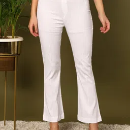 mokshi Women Mid-Rise Pleated Bootcut Trousers-image-62