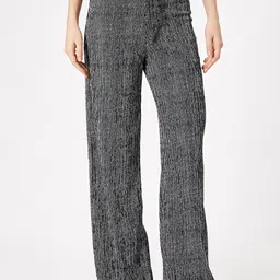 Koton Women Striped Flared Parallel Trousers-image-95