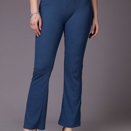 Freehand by The Indian Garage Co Women Mid Rise Flared Trousers-picture-30