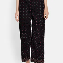 Fabindia Women Black & White Printed Trousers-image-25