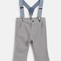 Chicco Boys Striped Relaxed Trousers with Suspenders-image-86