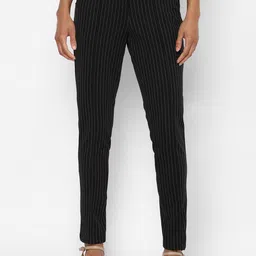 Allen Solly Woman Women Black Striped Trousers-picture-50