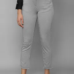 Allen Solly Woman Checked Mid-Rise Trousers-image-11