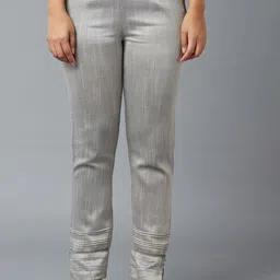 elleven Women Grey Textured Trouser-picture-23