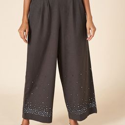 AKKRITI BY PANTALOONS Women Embroidered Pleated Parallel Trousers-image-31