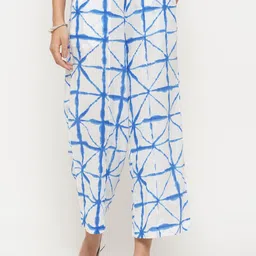FABNEST Women Blue Printed Relaxed Trousers-image-59