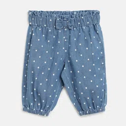 Chicco Girls Polka Dot Printed Cotton Relaxed Joggers-image-95