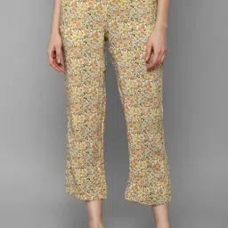 Allen Solly Woman Women Yellow Floral Printed Trousers-57