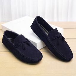 LOUIS STITCH Men Classic Handmade Suede Tassel Driving Loafers-picture-44