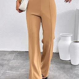 Stylecast X Slyck Women Comfort Fit Wrinkle Free Chain Detailing Trousers-image-13