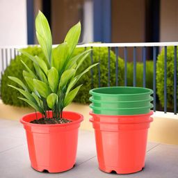 Kuber Industries Pack Of 6 Red & Green Planters-39
