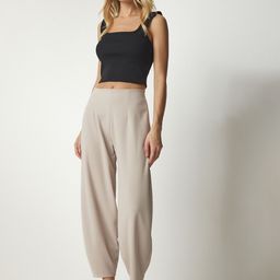 Happiness istanbul Women High-Rise Cropped Trouser-image-69