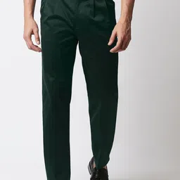 Basics Men Green Trousers-image-79