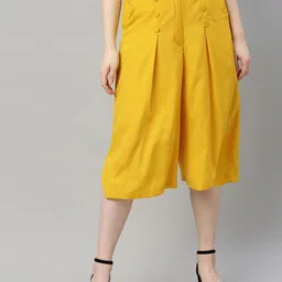 Sera Women Flared Pleated Culottes Trousers-image-42