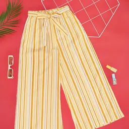 AKKRITI BY PANTALOONS Girls Striped Culottes Trousers-image-51