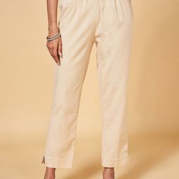 RANGMANCH BY PANTALOONS Women Mid-Rise Cropped Cotton Trousers-picture-18