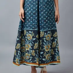 AURELIA Women Blue Floral Printed Culottes-image-61